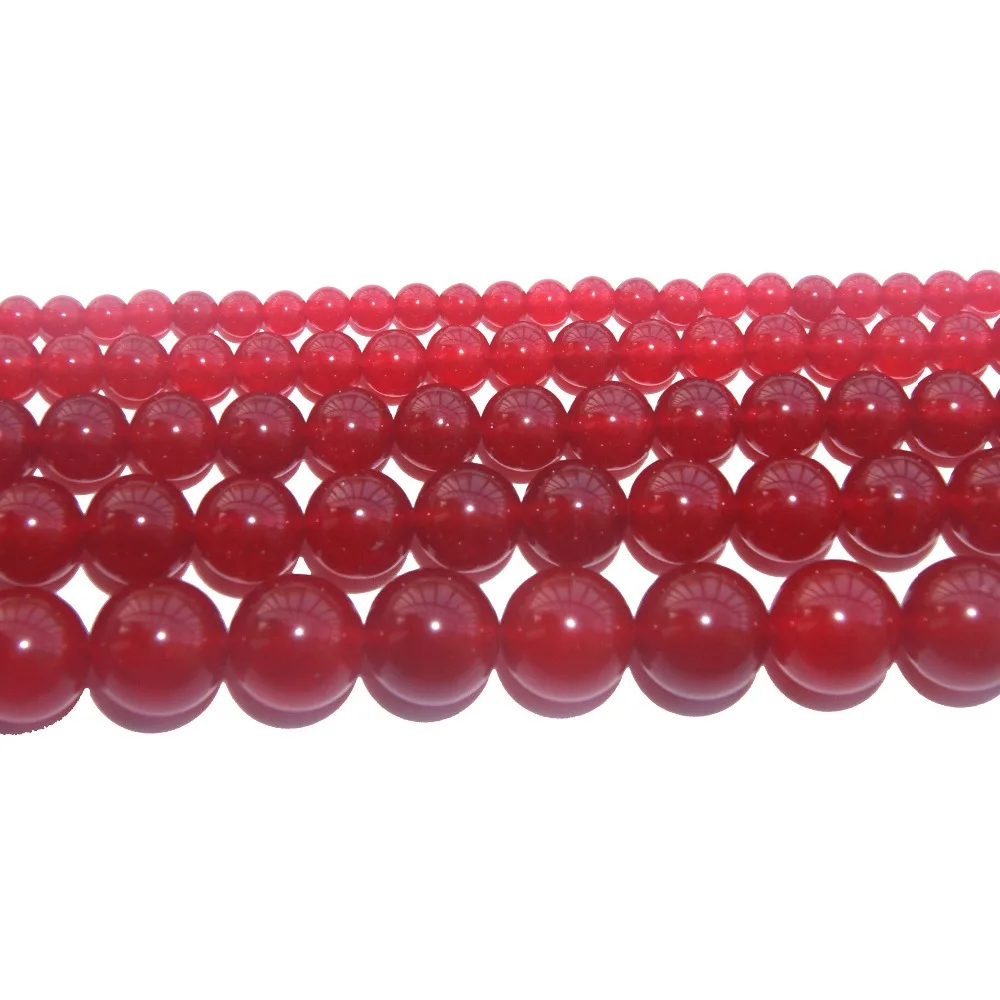 

Wholesale Natural Stone Red Chalcedony Jades Round Beads 4 6 8 10 12 MM Pick Size For Jewelry Making DIY Bracelet Necklace