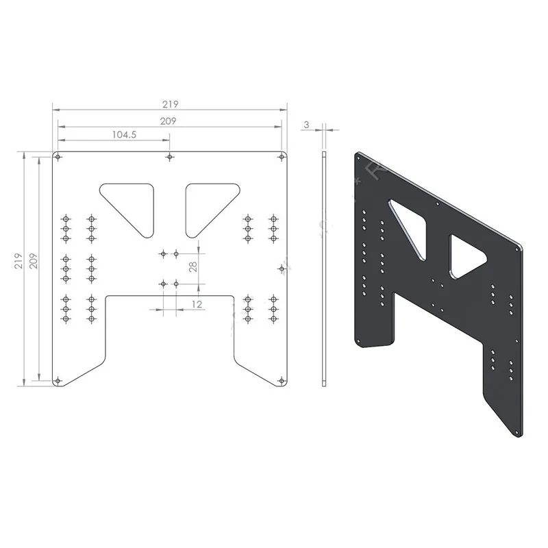 Обновленная Y образная алюминиевая пластина funssor Anet A8 A6 для 3D принтера