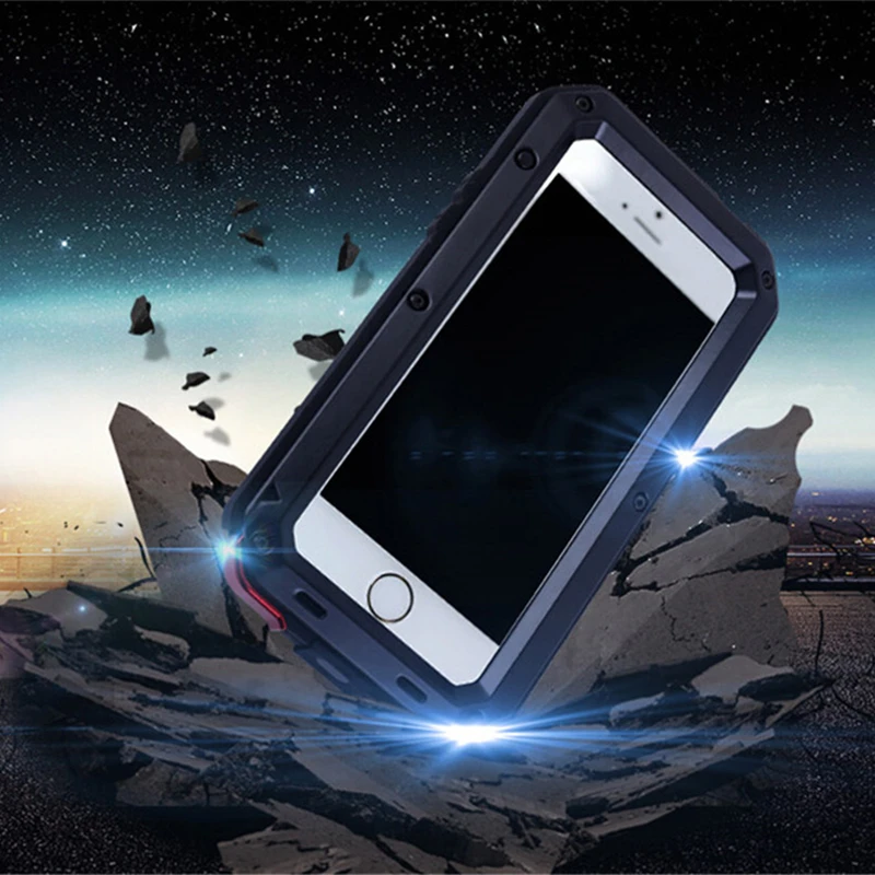 Luxury Doom Armor Life Shock Dropproof Shockproof Metal Aluminum + Silicone Protective Case for IPhone 5 5S SE 5C 6 S 6S 7 Plus |