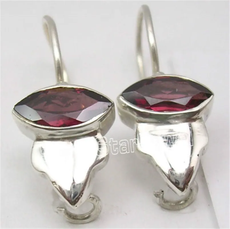 Серебряный гранат Необычные Длинные Висячие Серьги 2.5 см Религия ювелирные изделия вариации
