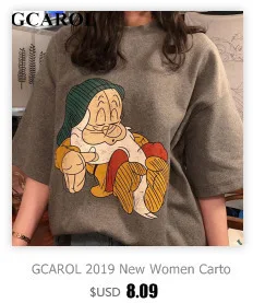 GCAROL, новинка, женская, кавайная, граффити, мультяшная, длинная футболка, с заниженным плечом, негабаритная, хип-хоп, элементы, Harajuku, футболки, милые топы, M-XL
