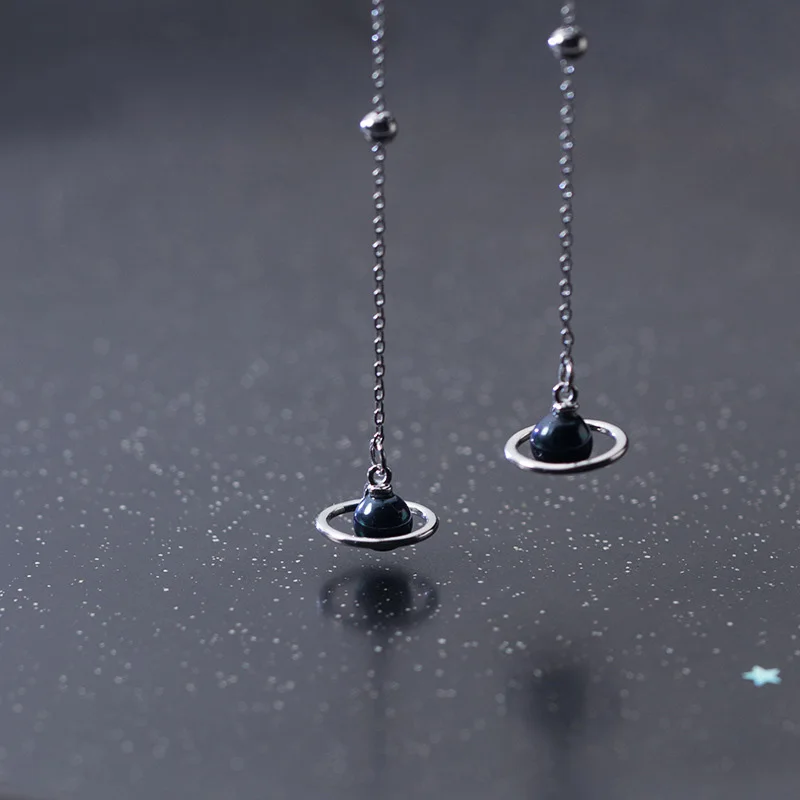 Silver TOYOOSKY, 925 пробы, серебряные, Звездные, линия уха, женская мода, темперамент, линия уха, простые, длинные, висячие серьги, ювелирные изделия, Brincos - Окраска металла: Silver