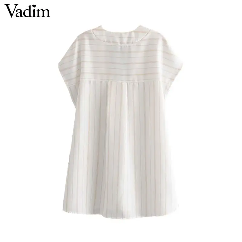 Вадим женщин Элегантный Полосатый глубоким v-образным вырезом Длинная блуза с