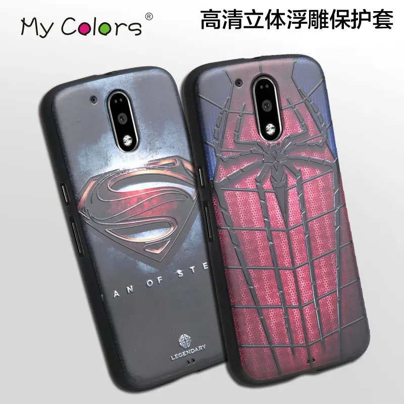 Мой Цвета для Moto G4 Plus 3D рельеф рисунком Черный Мягкие TPU Тонкий чехол Motorola G4/ g4 плюс