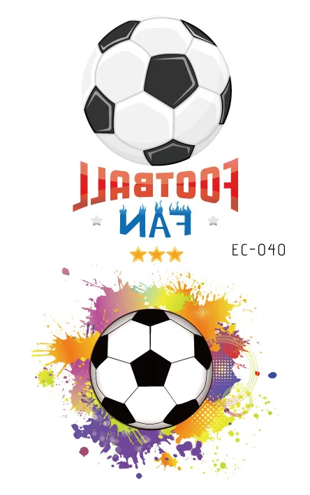 EC-040 Rocooart футбольные фанаты татуировки наклейки футбольная игра поддельные тату боди-арт водонепроницаемые Временные татуировки для футбольного матча Вечерние - Цвет: EC-040
