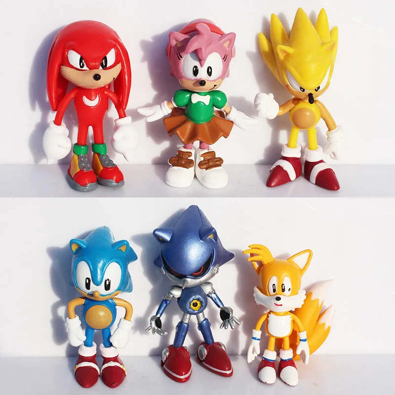 Hot sale Free shipping 3inch 7cm SEGA Sonic the Hedgehog Figure Toy PVC toy Characters figure toys brinquedos Doll 6pcs/se | Игрушки и
