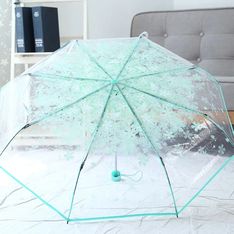 Прозрачный зонт с цветами складной женский от дождя для мужчин и женщин | Дом сад
