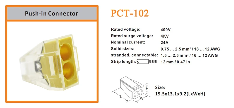 Соединитель провода PCT-102/104/108 conector de cable compacto Универсальный 2-8 терминал управления con palanca 0,75-2,5 мм2