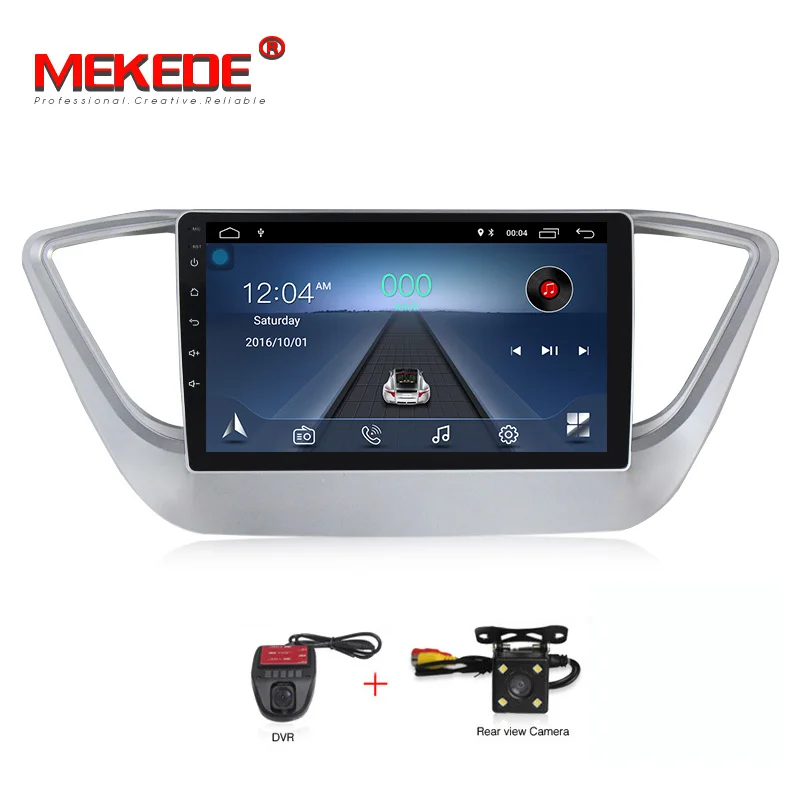 MEKEDE HD 1024x600 автомобильный Радио Мультимедиа Видео плеер навигация gps Android для hyundai solaris no dvd 2 din verna - Цвет: CAR DVD CAMERA DVR