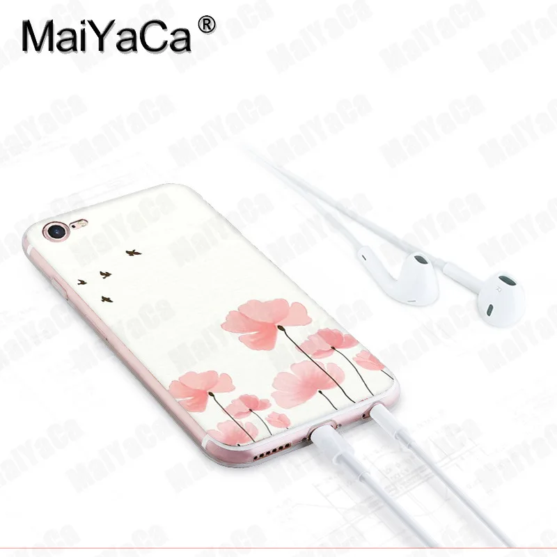 Чехол MaiYaCa для iphone 7 6 X акварельный цветок Одуванчик лаванда чехол телефона iPhone 8 6S