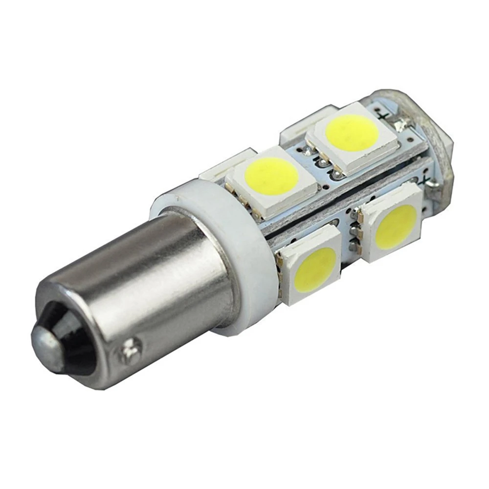 YSY 100 шт./лот авто светодиодные лампы ba9s 9SMD 5050 T4W 9LED белый 24В внутреннее внешнее