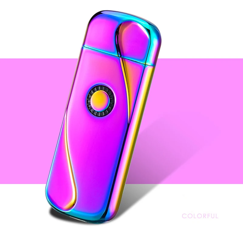 Мини-металлические электрические USB зажигалки импульсная тонкая сигарета Электронная зажигалка бездымный перезаряжаемая катушка ветрозащитная зажигалка