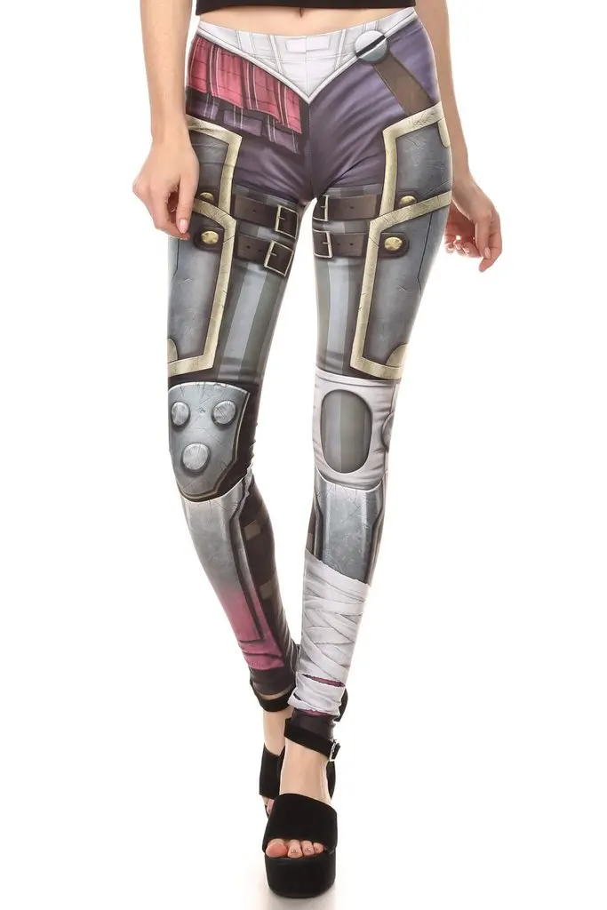 

2017 Women Cartoon Warrior Print Fitness Leggings Elastic Fiber Hiphop Party Cheerleader Rooter Workout Pants Trousers