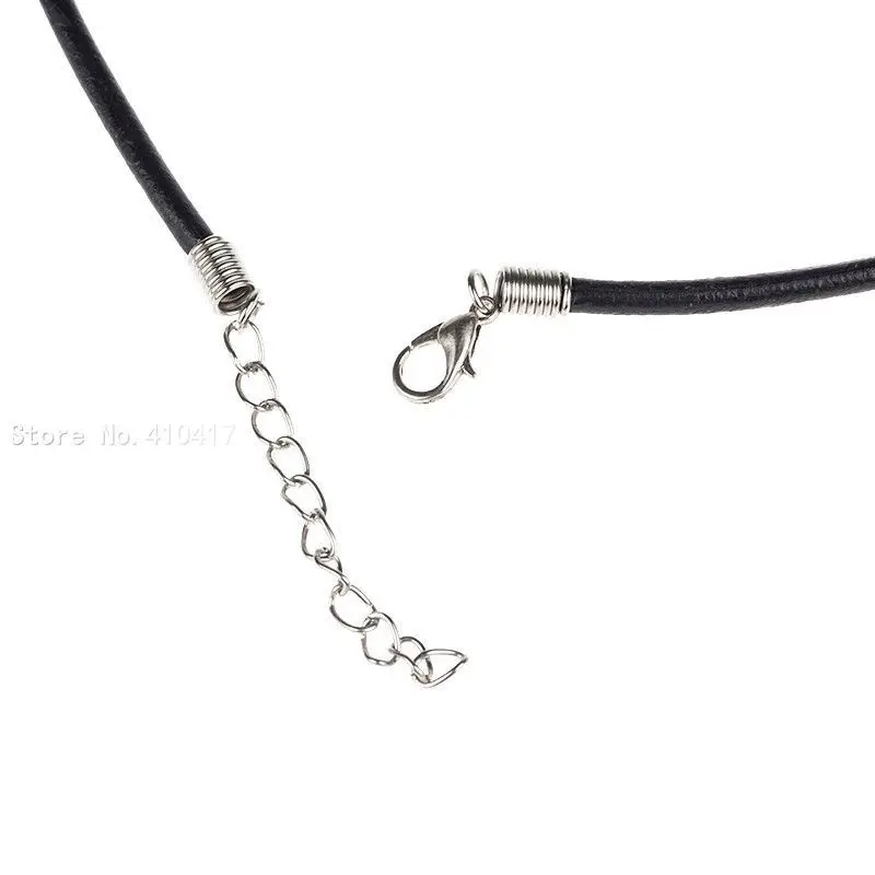 Ожерелье из натуральной кожи ручной работы с застежкой карабином 50 шт./лот черный