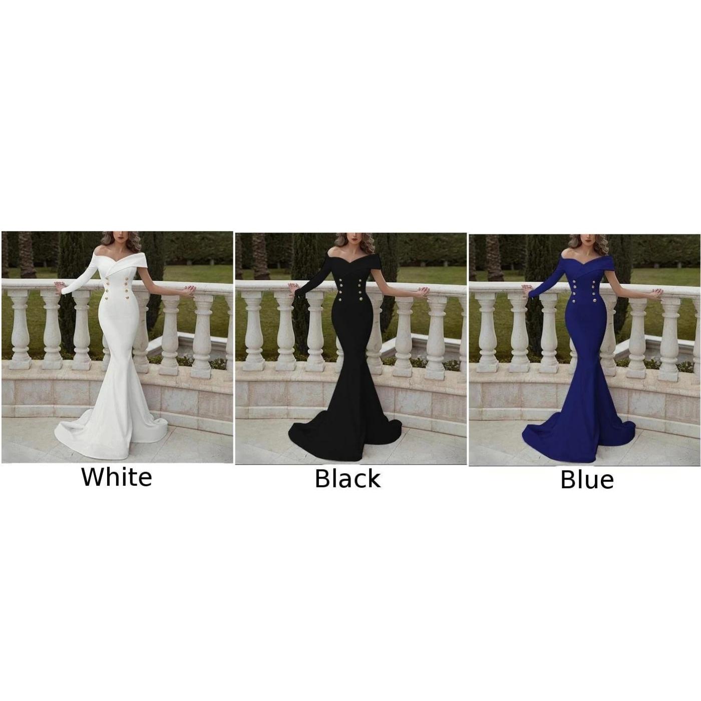 Женское платье Формальное с длинным рукавом тонкое вечернее открытыми плечами