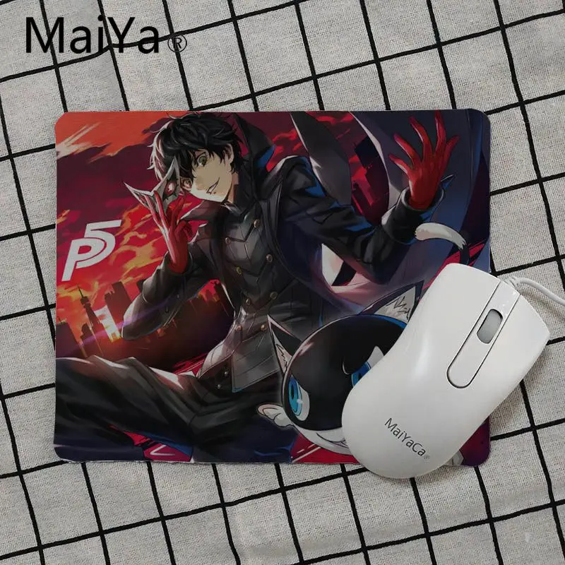 No Lock Edge18x22cm Maiya Persona 5 Резиновая мышь прочный коврик для мыши на стол Гладкий блокнот для письма настольные компьютеры мат игровой коврик для мыши - Цвет: No Lock Edge18x22cm