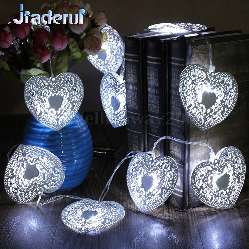 Jiaderui 20LED на батарейках в форме сердца Рождественская Новогодняя гирлянда