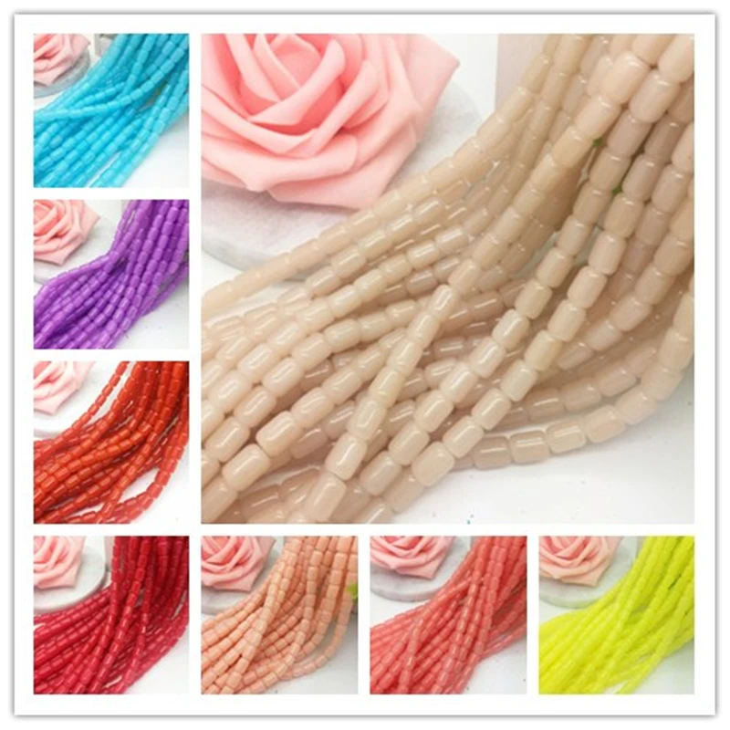Стеклянный кристаллический цилиндр 6x8 мм для поделок 30 шт.|loose beads|beads jewelry makingbeaded |