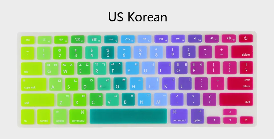 Силиконовая, в цветах радуги крышка клавиатуры для Apple mac book Air 13 защитные наклейки для mac book пленка для кожи ноутбука