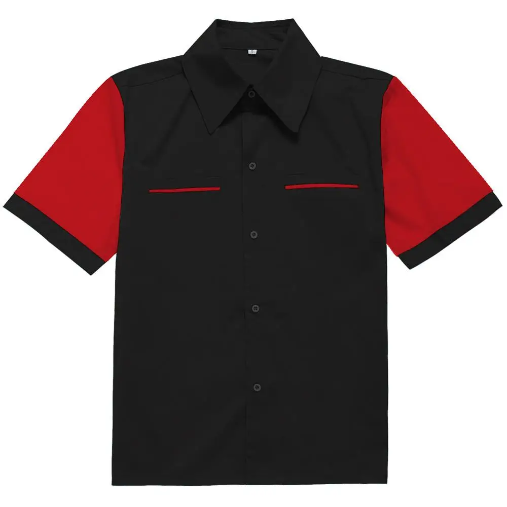 Повседневные мужские рубашки с коротким рукавом Camiseta Ретро Hombre Боулинг Рубашка