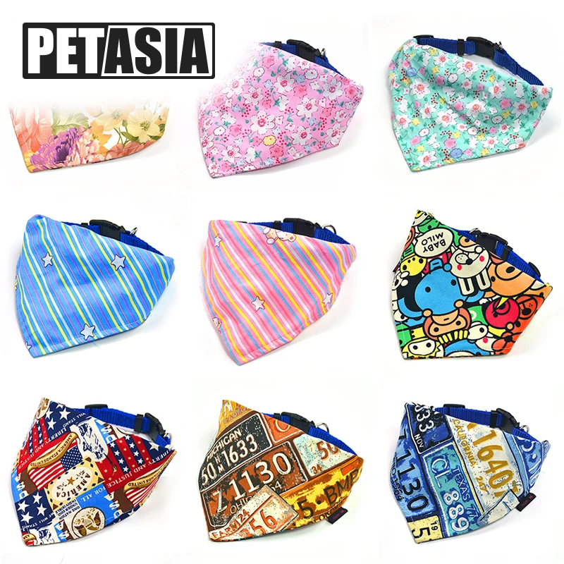 

Adjustable Dog Collar Bandana Neckerchief Pet Dog Collar Puppy Cat Scarf Collar Paisley Pattern Tie Pet Accessories PETASIA