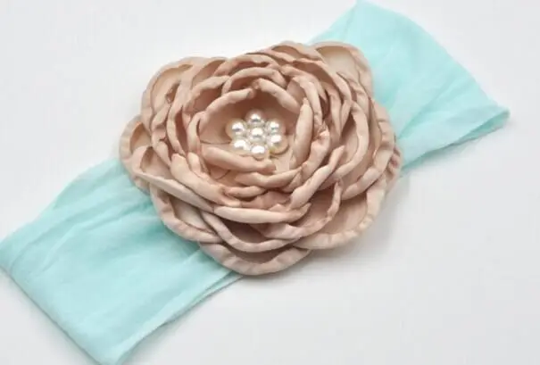 20 шт./лот бутик принцесса сатин обожженный цветок с широкими нейлоновыми