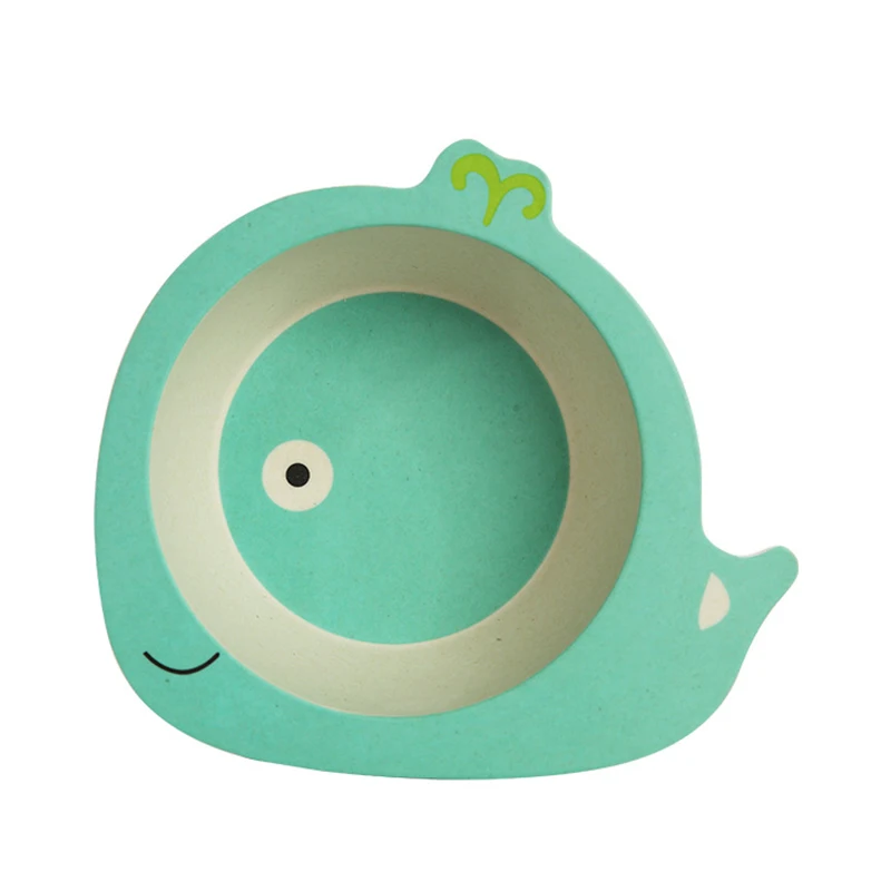 Whale Bowl Baby Feeding Food Dish Bamboo Fiber Children Tableware Rice Originality Modeling Service Plate Kindergarten Defence Broken Bowl - Цвет: Whale Bowl