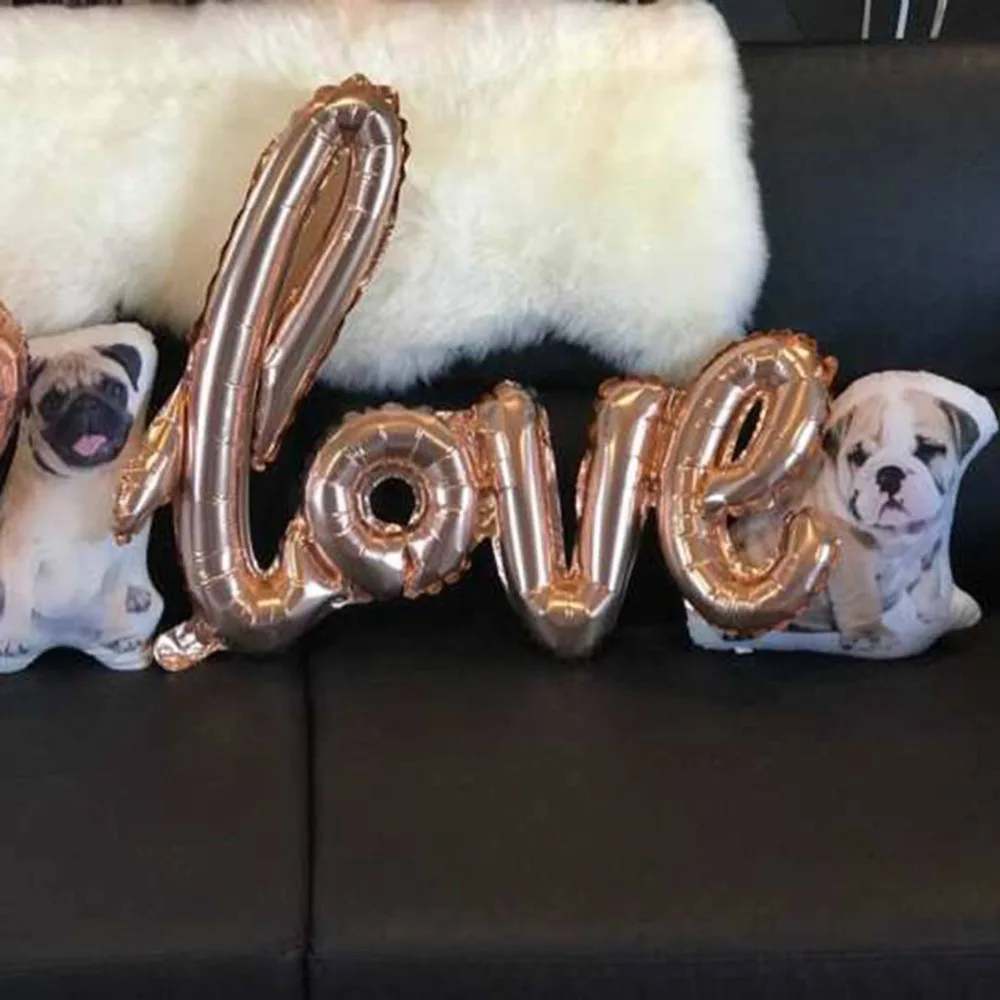 Фольгированные воздушные шары с надписью Love розовое золото 108 см х 64 см|Воздушные