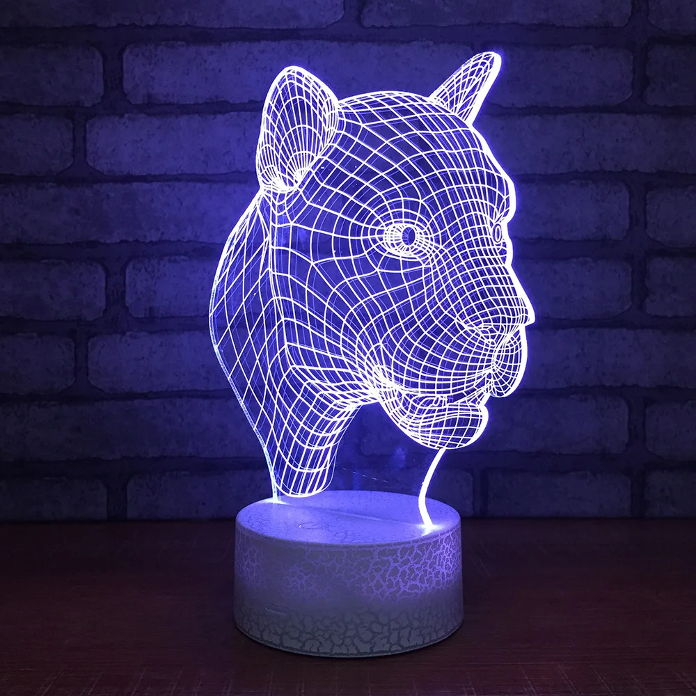 С леопардовым принтом 3D белые бусины кракле лампа 7 цветов взрыв СВЕТОДИОДНЫЙ