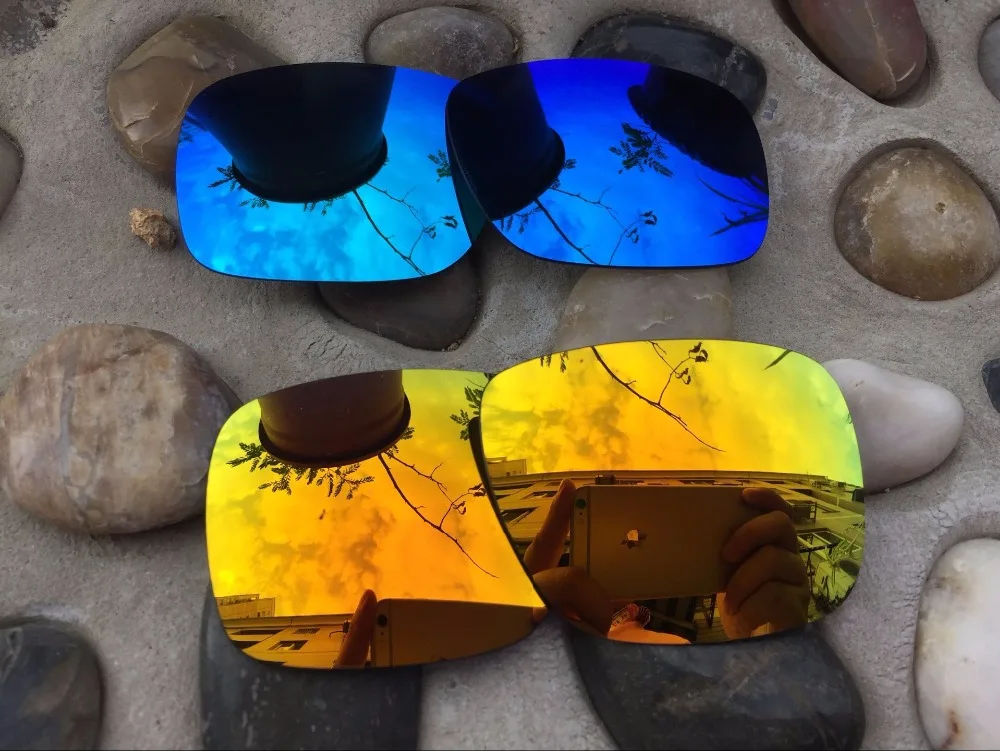 2 пары ледяного синего и желтого поляризованных сменных линз для солнцезащитных