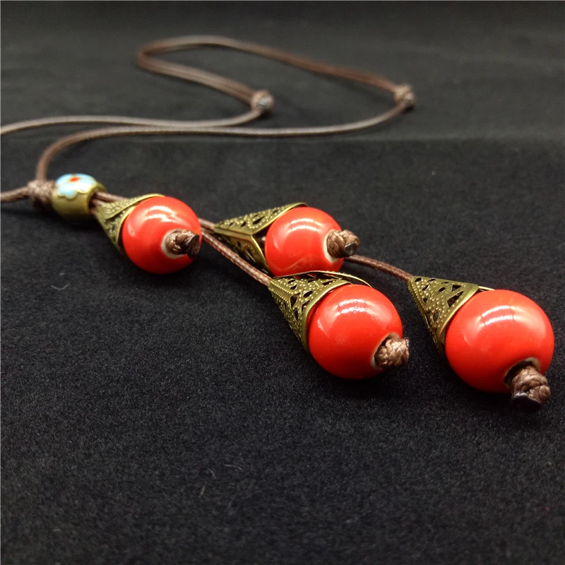 Brokenstone Bohemia style Ceramic bead necklace Cfor women jewelry ethnic | Украшения и аксессуары