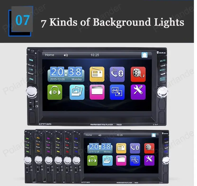 Автомагнитола с камерой 2Din 1080P MP5 плеер автомобильное радио Bluetooth 2USB 6 дюйма FM