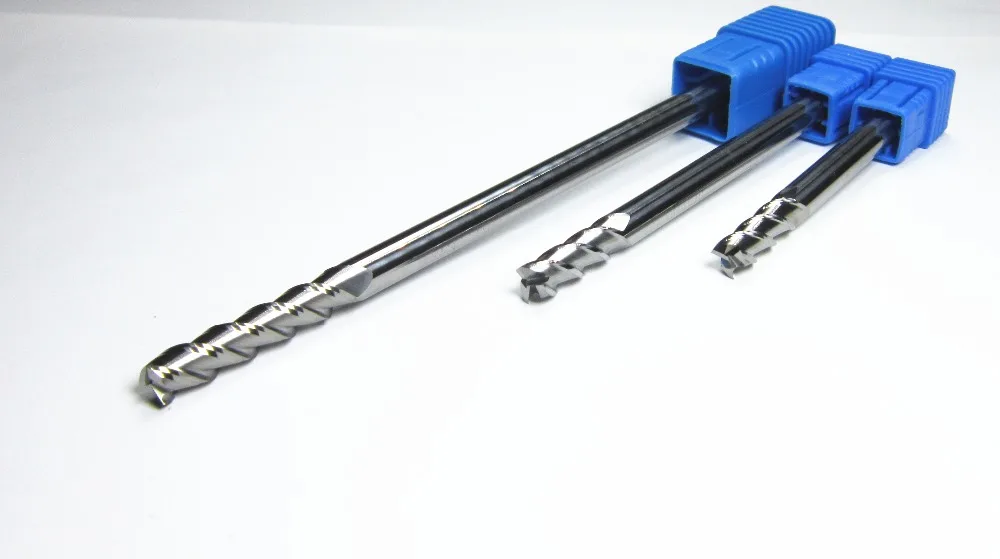 

for aluminum diameter Ø 6mm extra long shank length extend 75mm 100mm 150mm HRC45 carbide end mills 3 flutes milling cutter