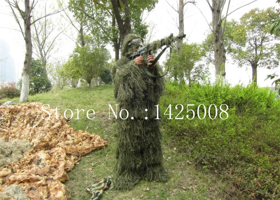 3D травяной лес Ghillie более толстый и тяжелый тактический охотничий костюм из