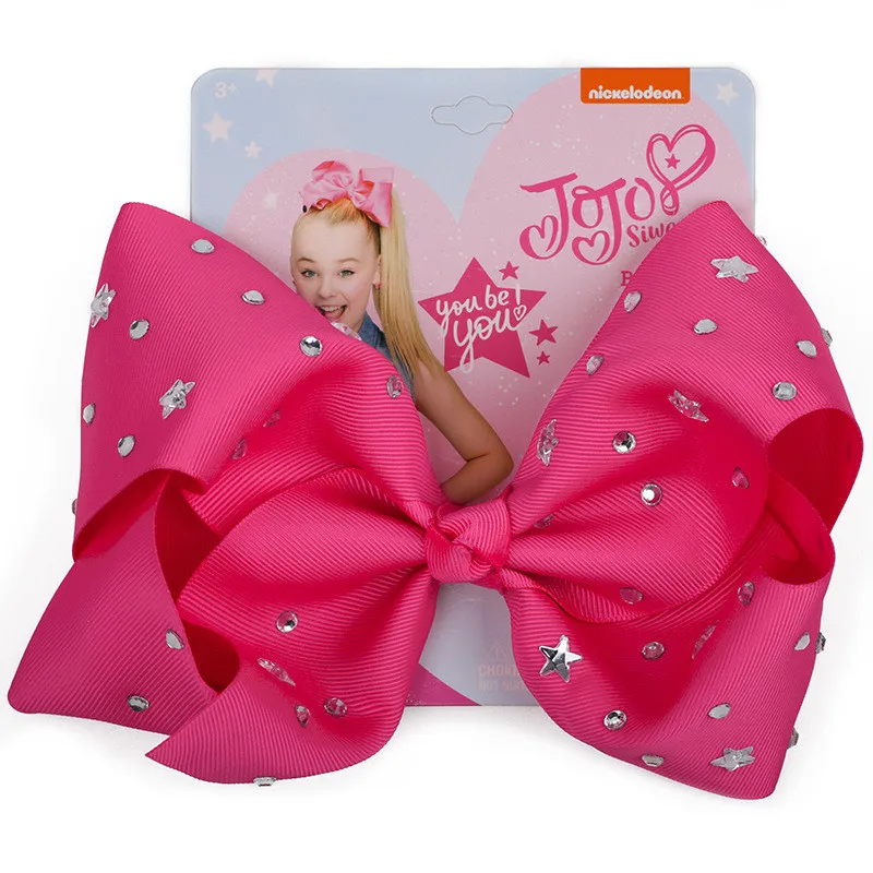 8 &quotJojo Siwa большой зажим для волос банты ручная работа шпилька Стразы ленты