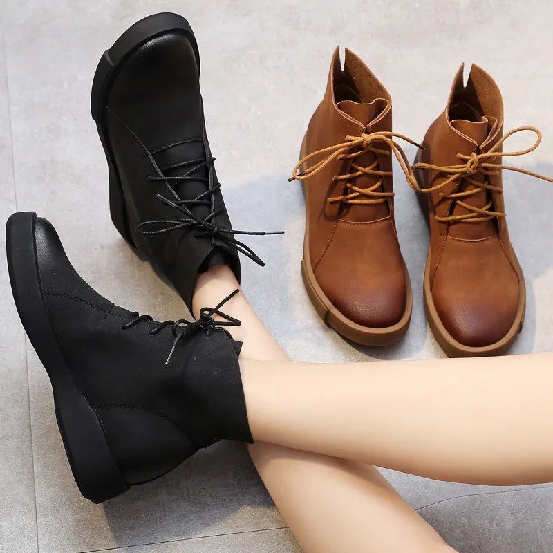 YANQIN 2018 new style spring and autumn flat bottom Martin boots female English fashion short boots. | Обувь
