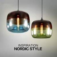 nordic retro colorful hanging glass pendant lamp fixtures e27 led pendant lights for cafe bar restaurant living room bedroom