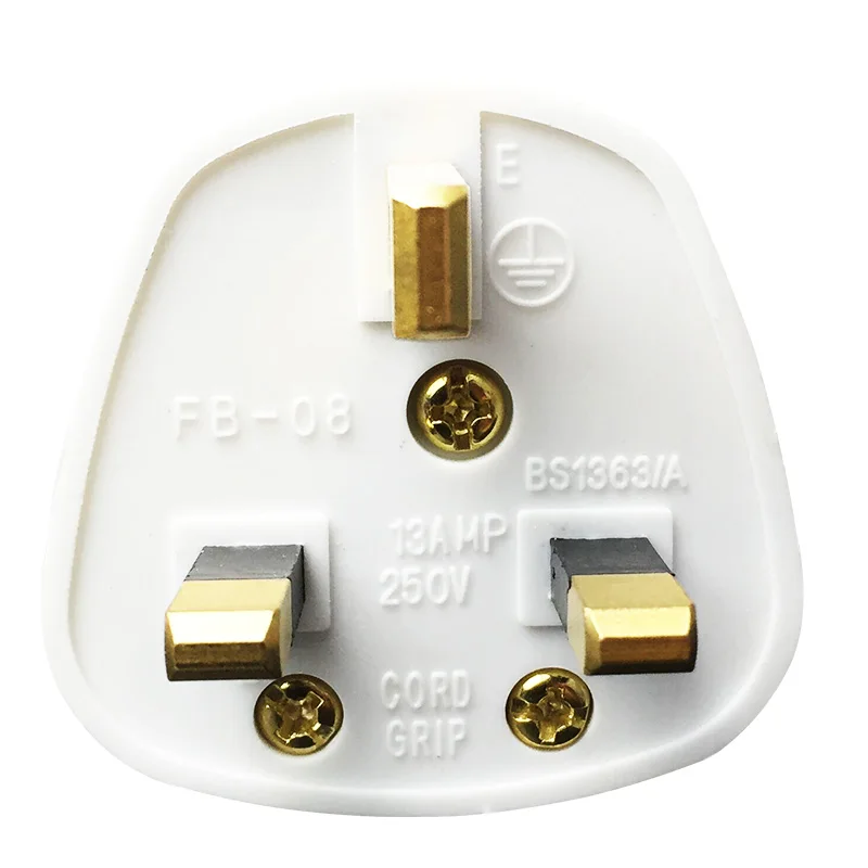 Белый 3 контактный сетевой Верхний разъем стандарта Великобритании 13A 13 AMP