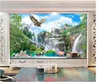 Пользовательские фото обои для стен 3 d фрески обои водопад, Орел, идиллическая пейзажная живопись, декоративная живопись стены