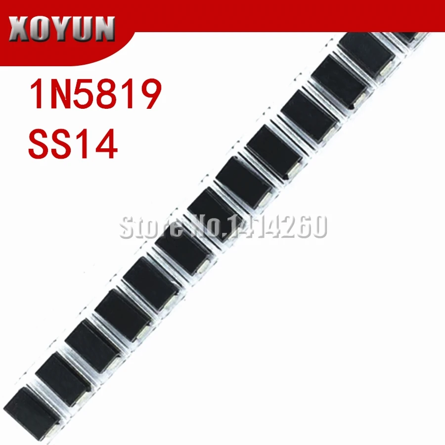 100 шт./лот sma 1N5819 SS14 SMD IN5819 1A 40В do-214ac Диод Шоттки ss14