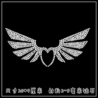 2pclot angel wings patches iron on rhinestone transfer designs hot fix rhinestone motif for shirt