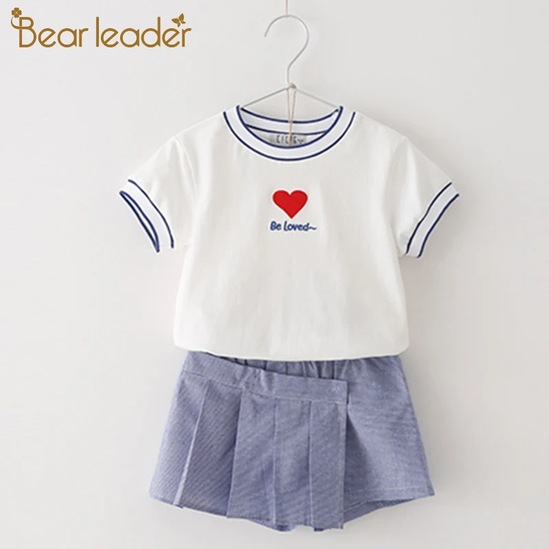 Bear Leader/Одежда для девочек в студенческом стиле топ с длинными рукавами и шорты