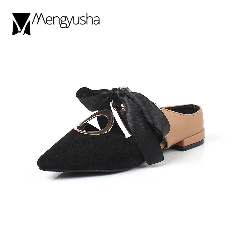 Разных цветов металлик Пряжка туфли без задника шлепанцы летние женские 2