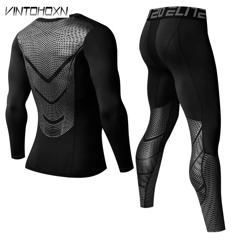 Для мужчин Pro быстросохнущие компрессионные кальсоны для фитнеса зимние Gymming