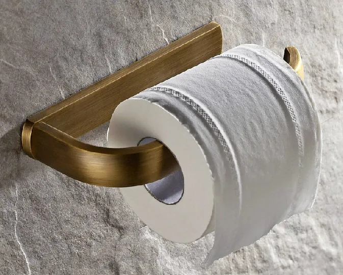 

Vintage Retro Antique Brass Square Wall Mounted Bathroom Toilet Paper Roll Holder Bathroom Accessory mba171