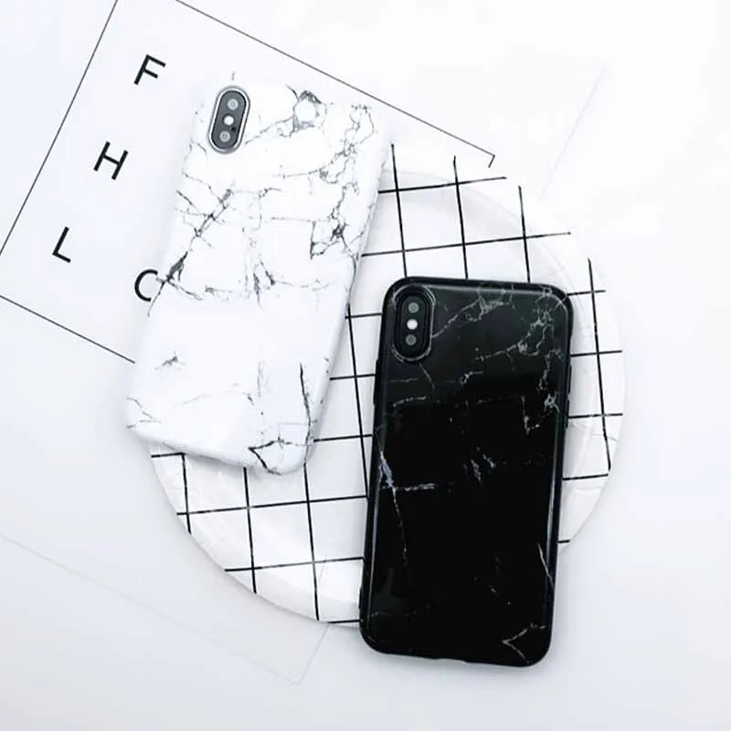 JIBAN Fashion simple Marble texture Phone Case for Apple iPhone 5 5s X 7 7plus 8 8plus 6 6s 6plus Back Cover soft TPU shell |