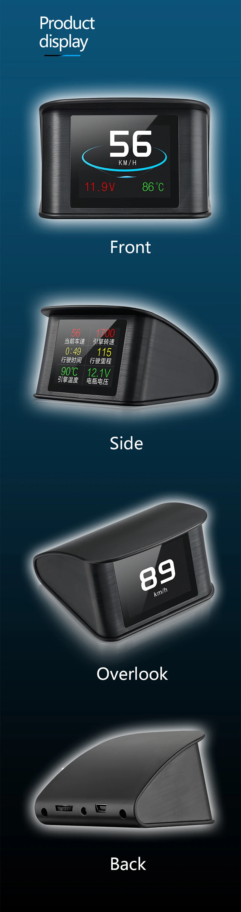 BigBigRoad автомобильный Hud OBD II 2 компьютерный проектор на лобовое стекло для Volkswagen Golf Jetta Tiguan Tourag Passat CC Bora