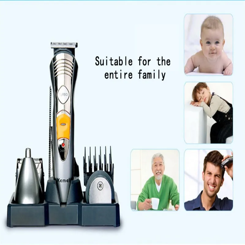 Профессиональная многофункциональная машинка для стрижки волос KEMEI 7 в 1 триммер