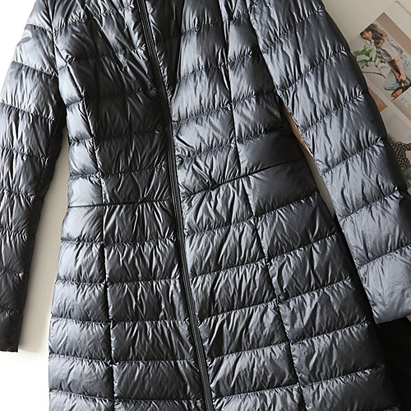 Ватная зимняя куртка женская хлопковая длинная 2020 тонкое Стеганое пальто
