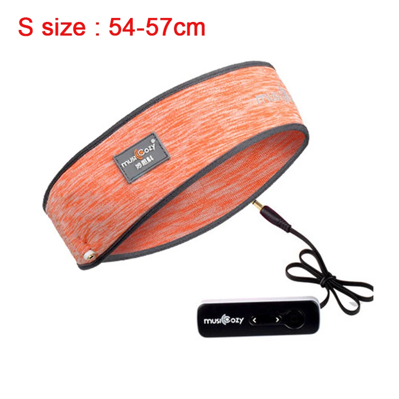 S colorful orange Беспроводная Bluetooth шапка, наушники для сна, повязка на голову, шапка, мягкая Спортивная смарт-шапка, наушники, стерео, размеры s, m, l, шарф, гарнитура с микрофоном - Цвет: S colorful orange
